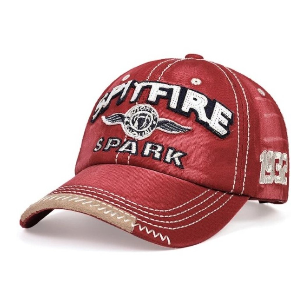 Spitfire Spark Hat Cap, Fade Red, Embroidered, American Motor history 1932 NEW